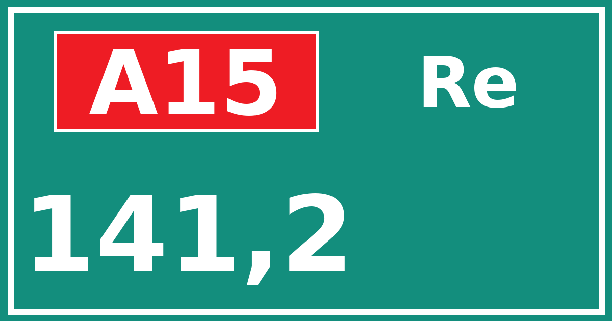Hectometerbord A15 141,2 zijde Re