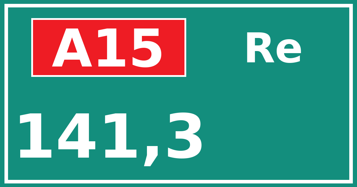 Hectometerbord A15 141,3 zijde Re