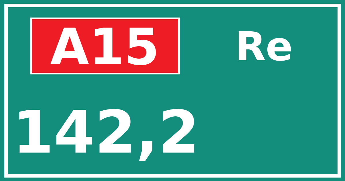 Hectometerbord A15 142,2 zijde Re