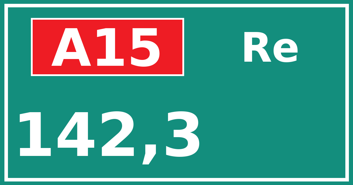 Hectometerbord A15 142,3 zijde Re