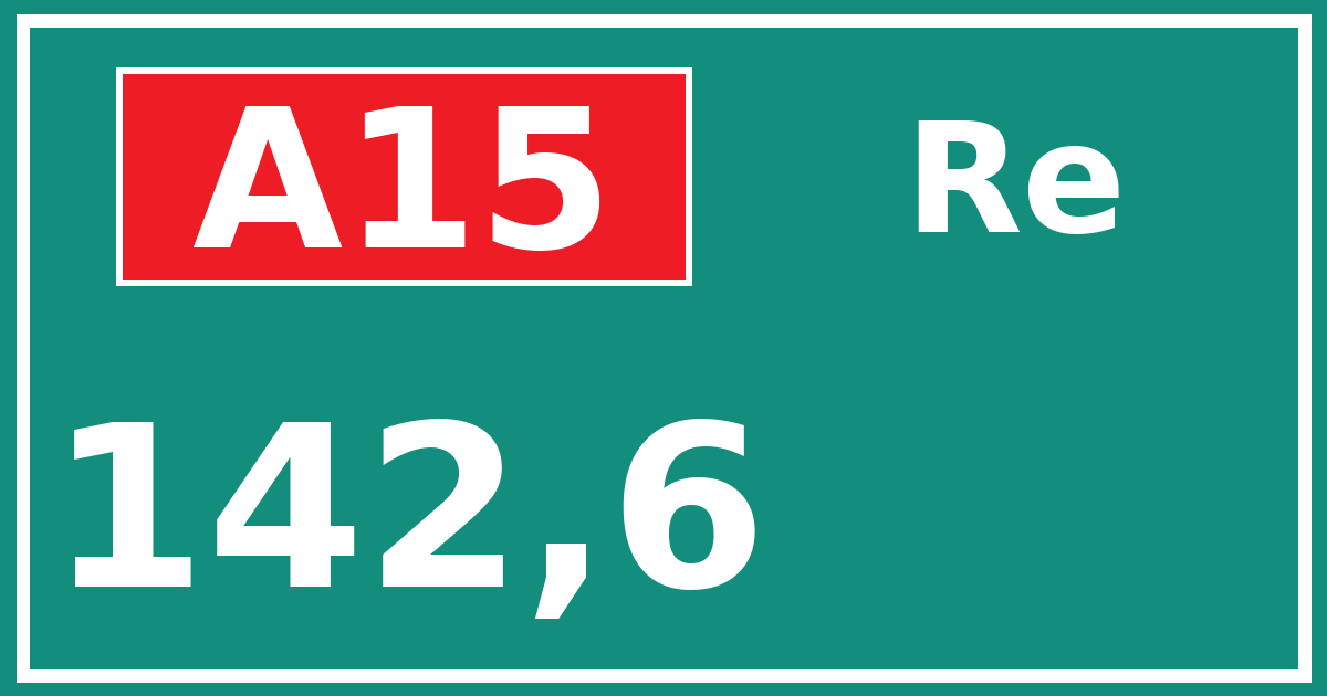 Hectometerbord A15 142,6 zijde Re