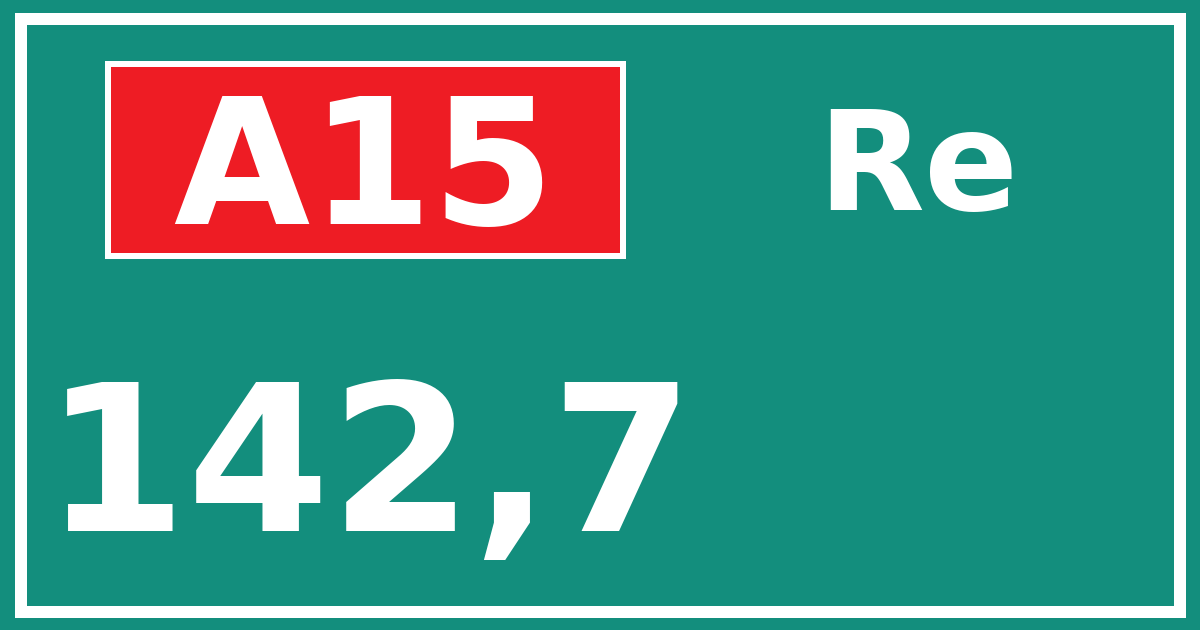 Hectometerbord A15 142,7 zijde Re