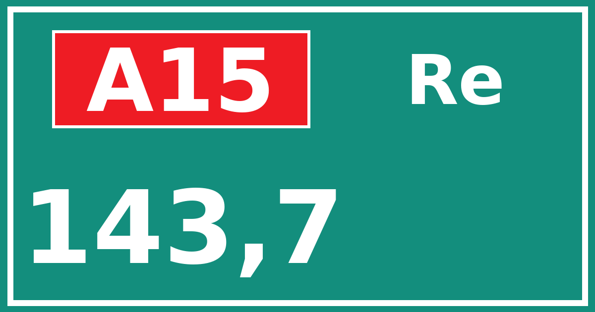 Hectometerbord A15 143,7 zijde Re
