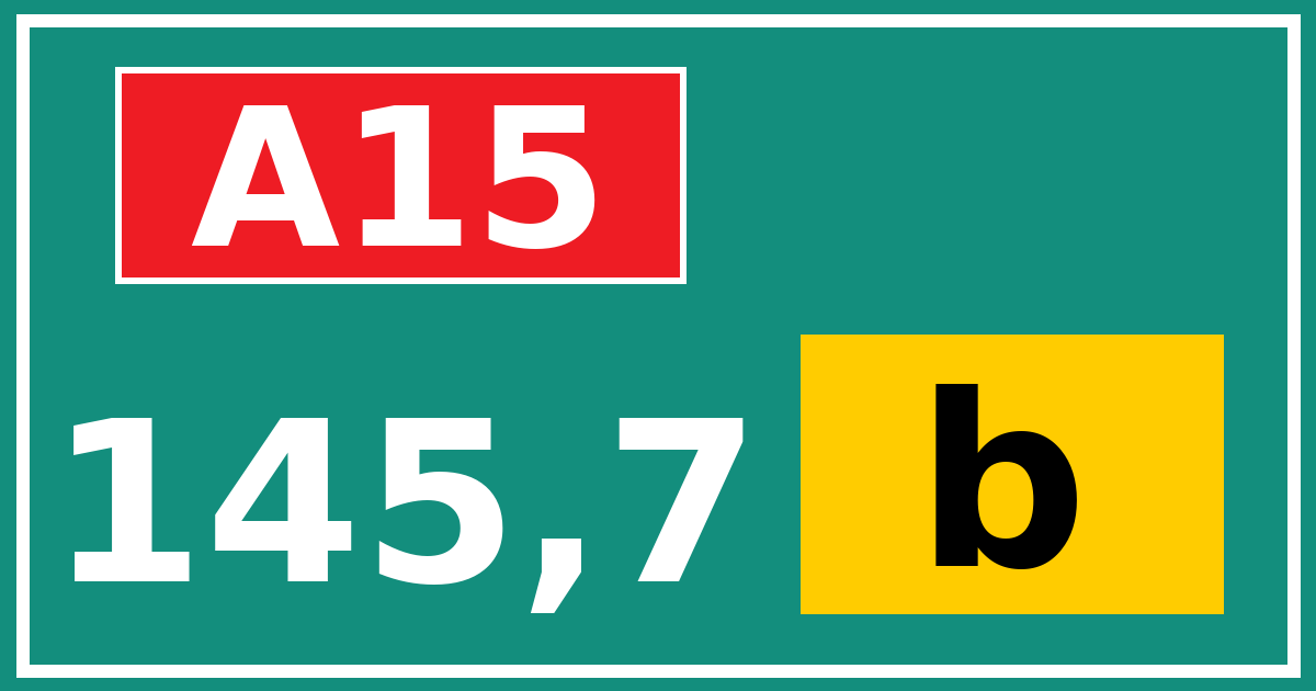 Hectometerbord A15 145,7 letter b