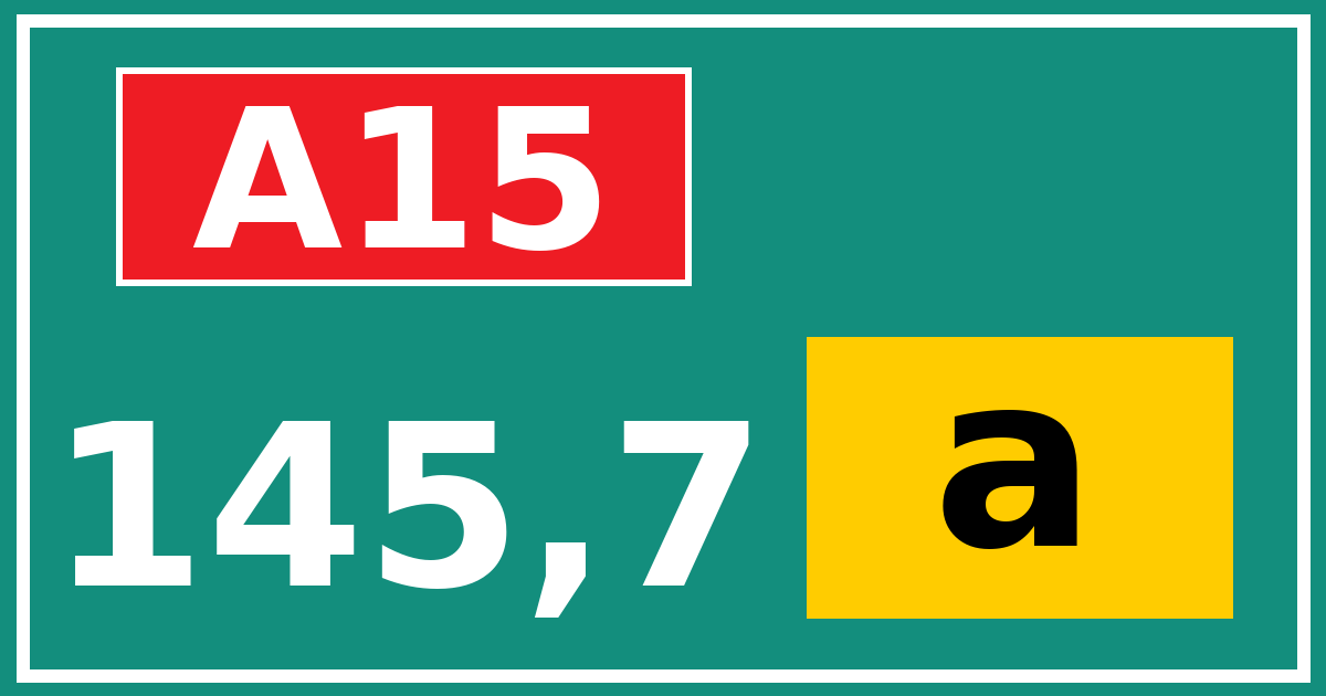 Hectometerbord A15 145,7 letter a