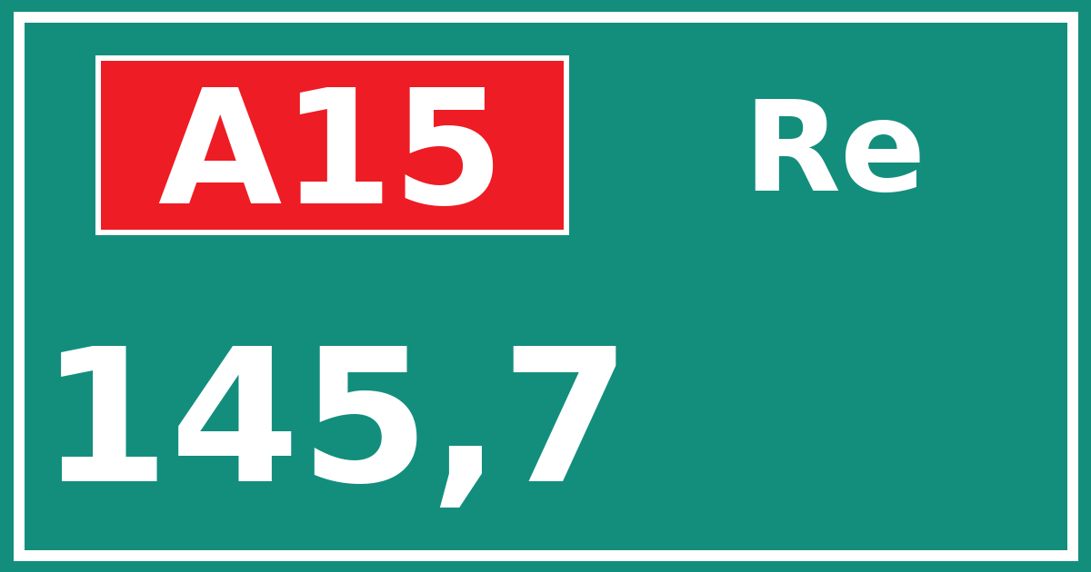 Hectometerbord A15 145,7 zijde Re