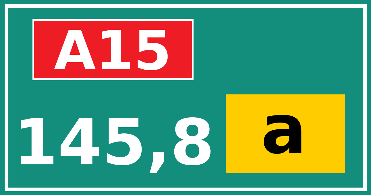 Hectometerbord A15 145,8 letter a