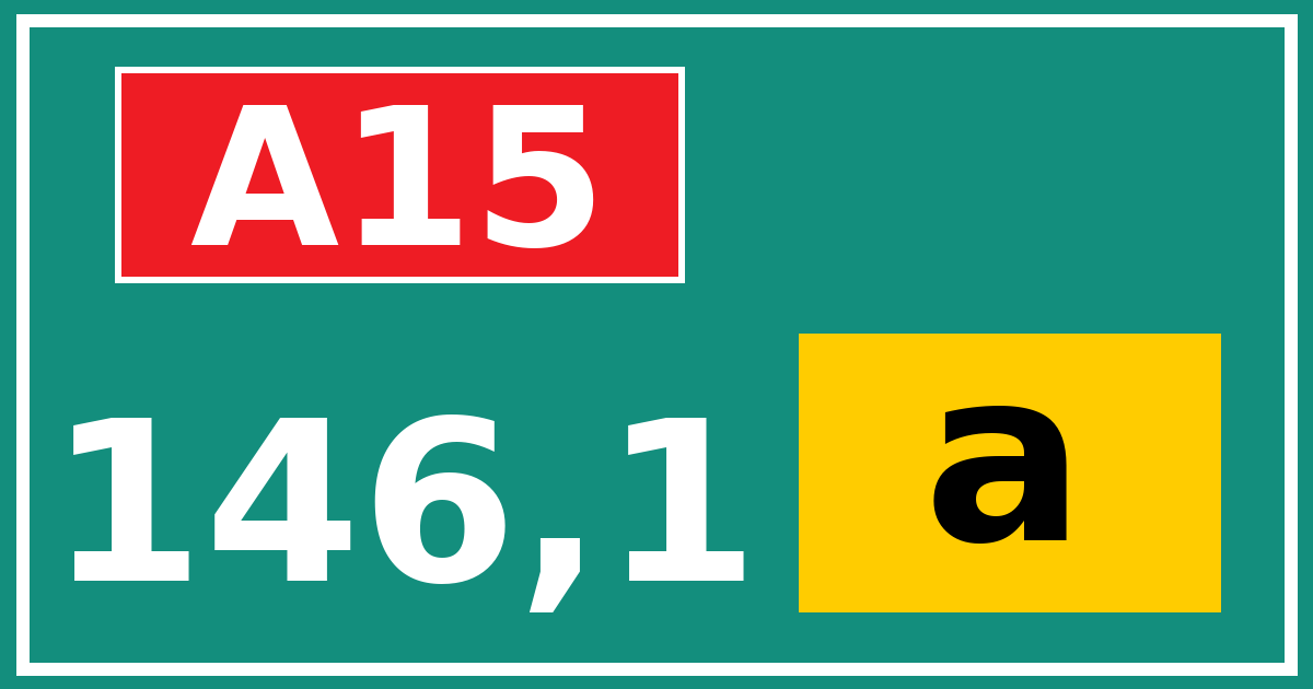Hectometerbord A15 146,1 letter a