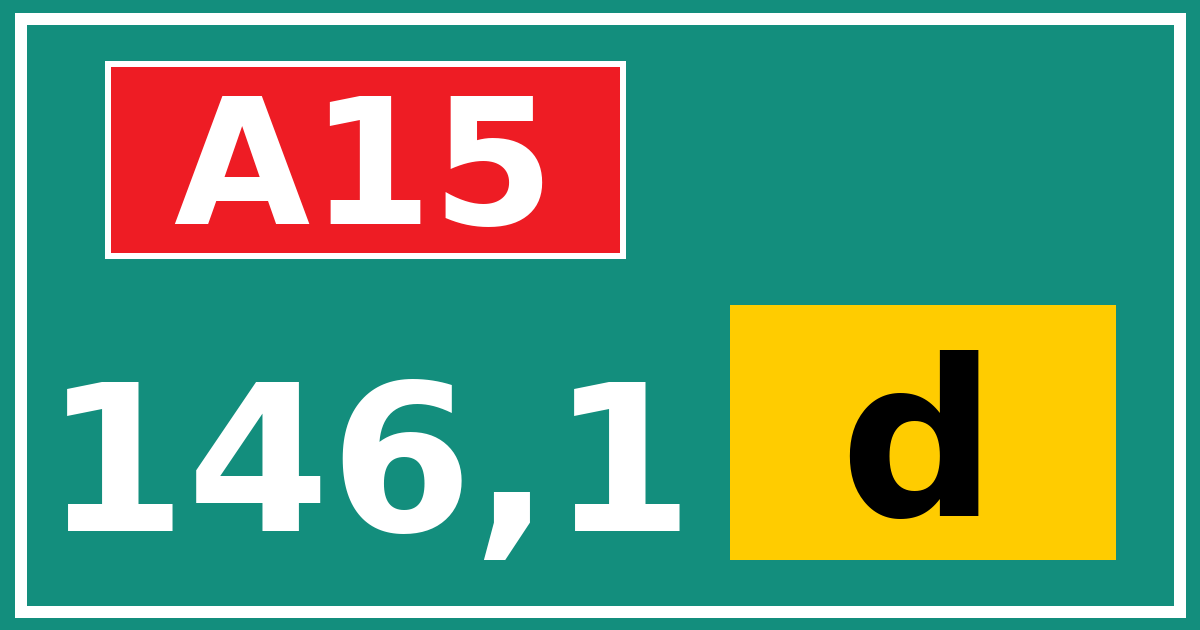 Hectometerbord A15 146,1 letter d