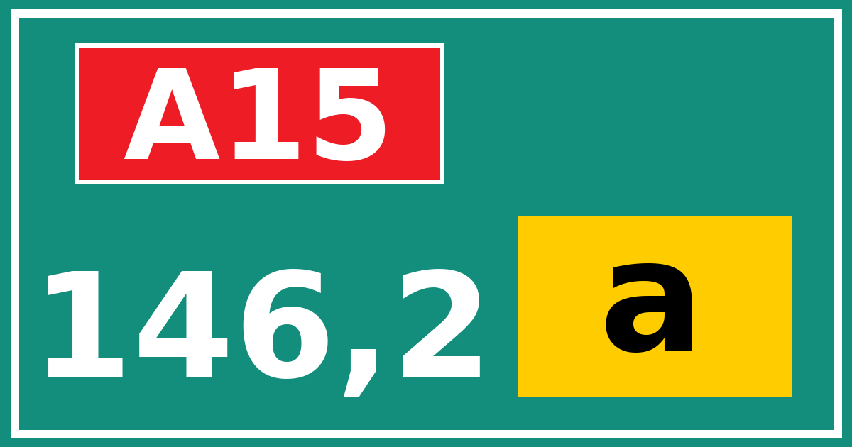 Hectometerbord A15 146,2 letter a