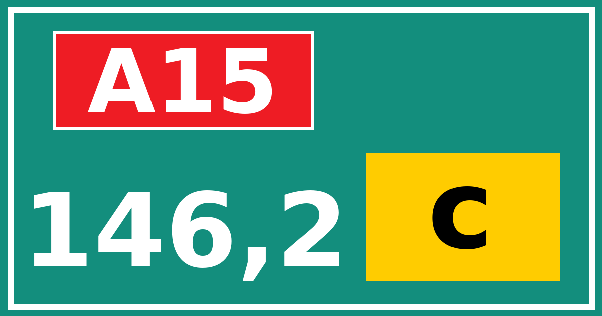 Hectometerbord A15 146,2 letter c