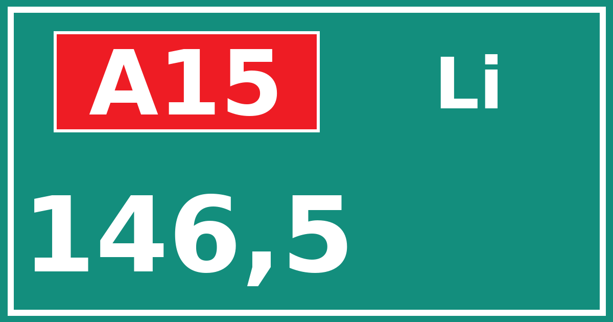 Hectometerbord A15 146,5 zijde Li