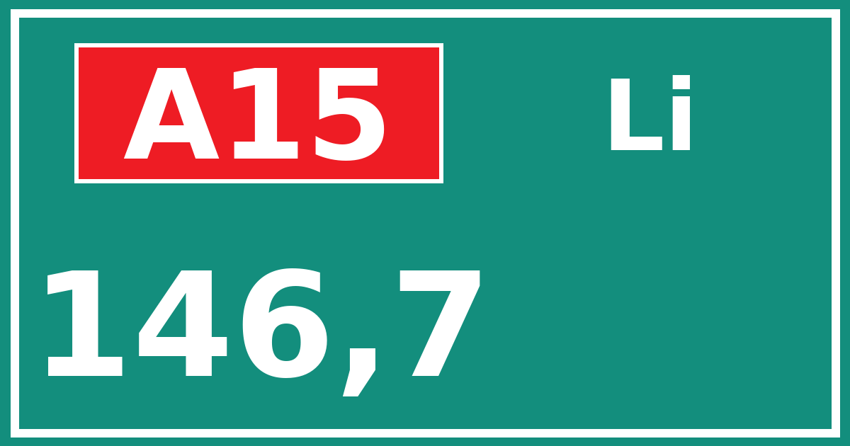 Hectometerbord A15 146,7 zijde Li