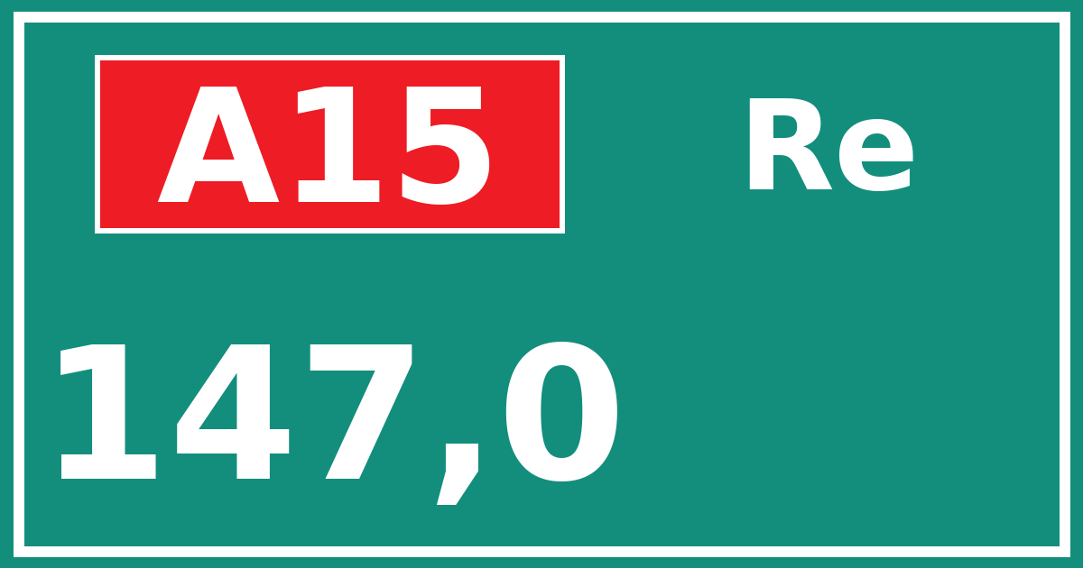 Hectometerbord A15 147,0 zijde Re