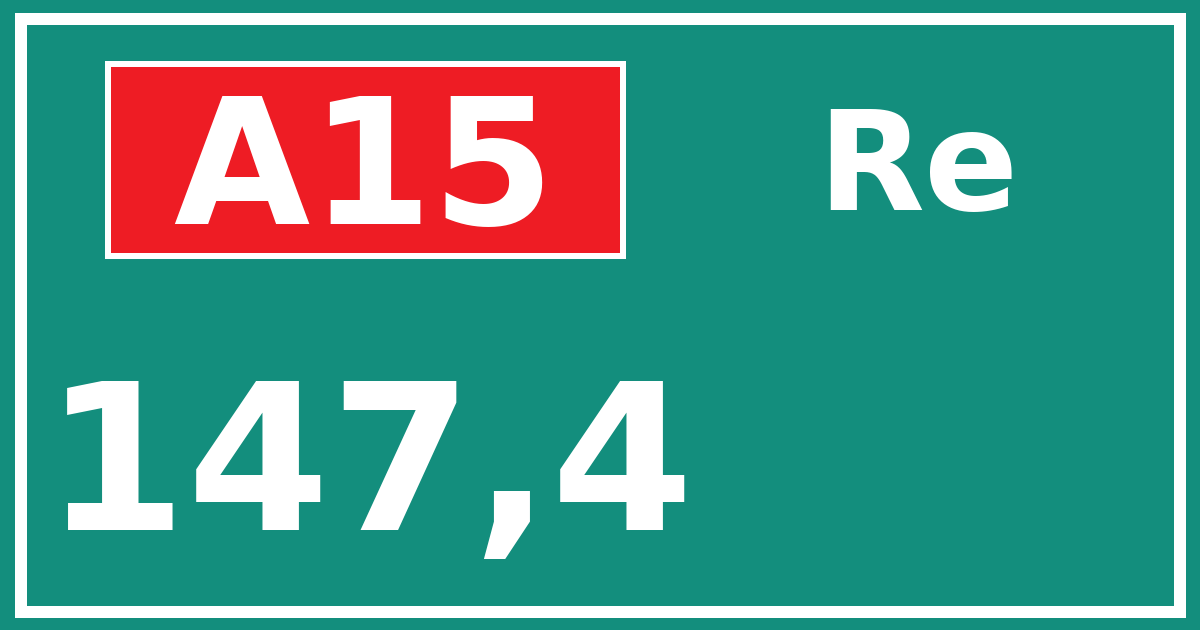 Hectometerbord A15 147,4 zijde Re