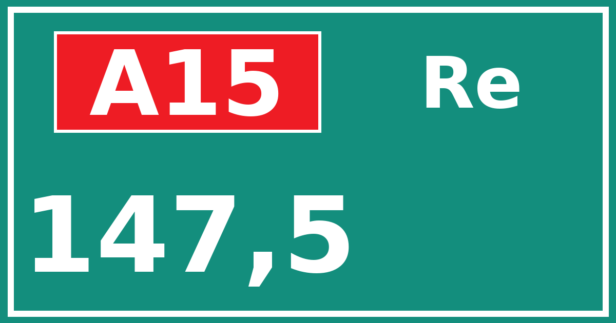 Hectometerbord A15 147,5 zijde Re