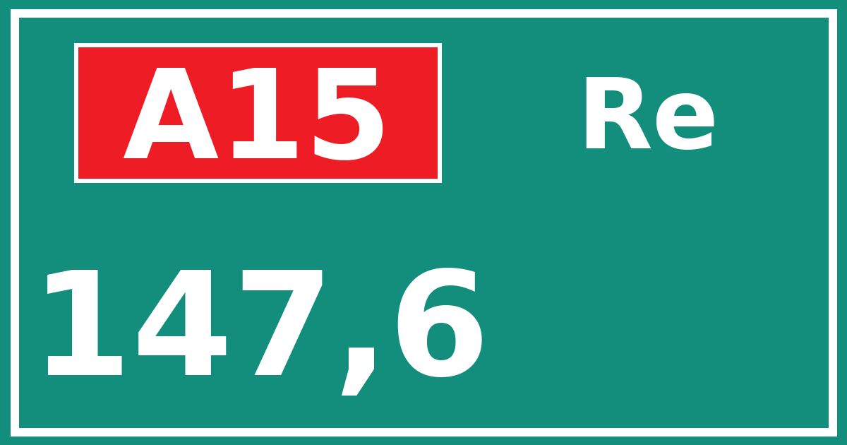 Hectometerbord A15 147,6 zijde Re