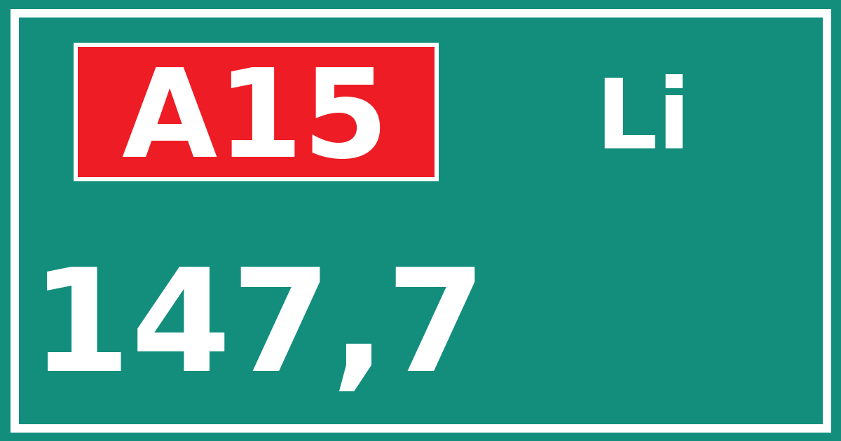 Hectometerbord A15 147,7 zijde Li