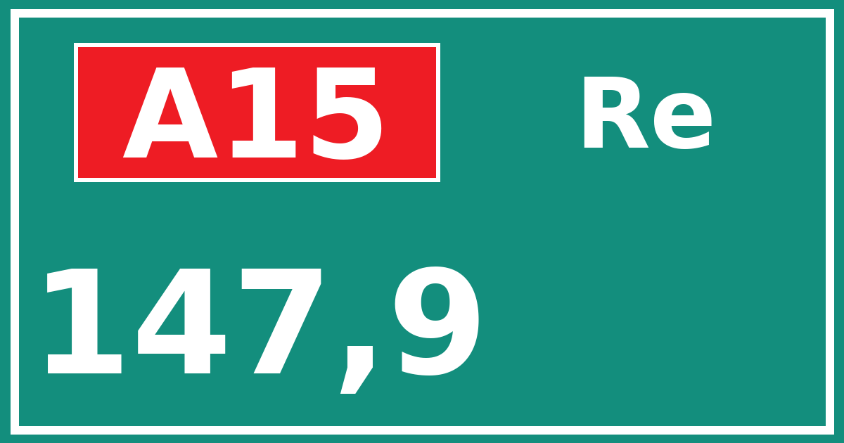 Hectometerbord A15 147,9 zijde Re