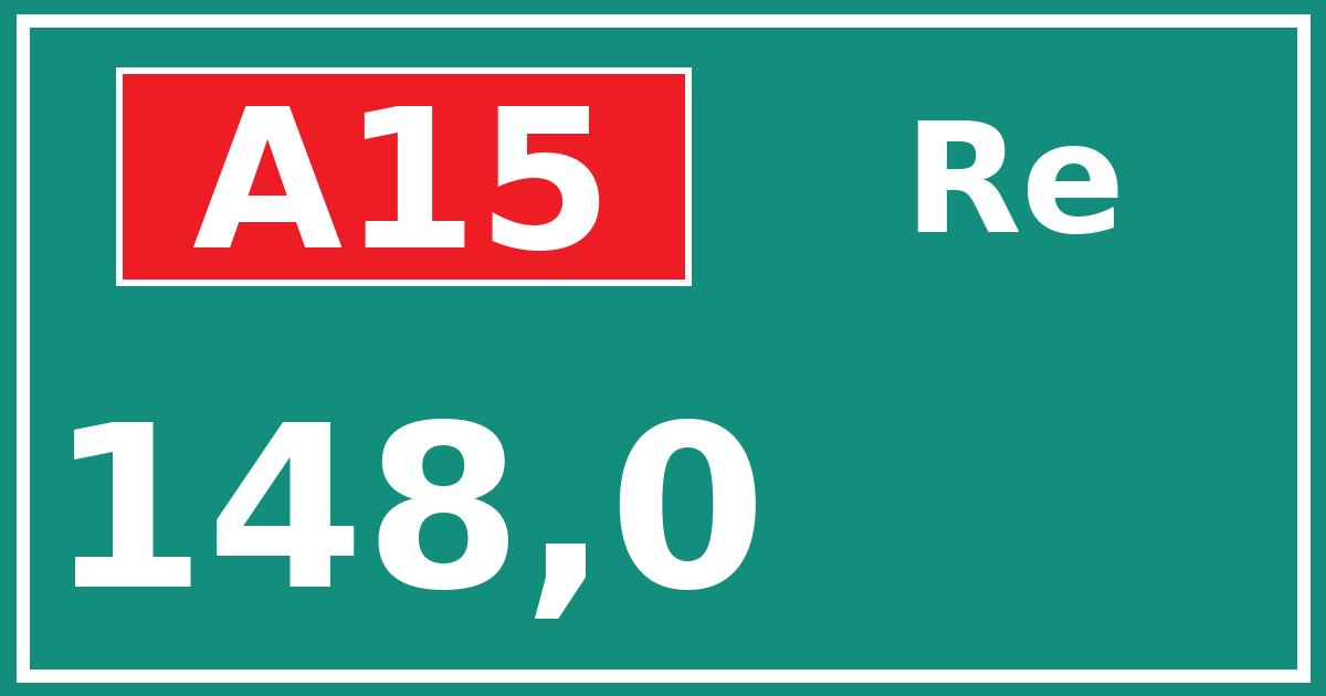 Hectometerbord A15 148,0 zijde Re
