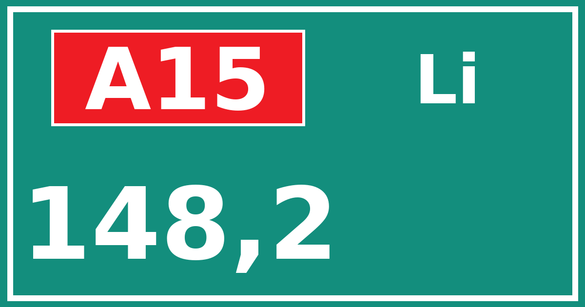 Hectometerbord A15 148,2 zijde Li