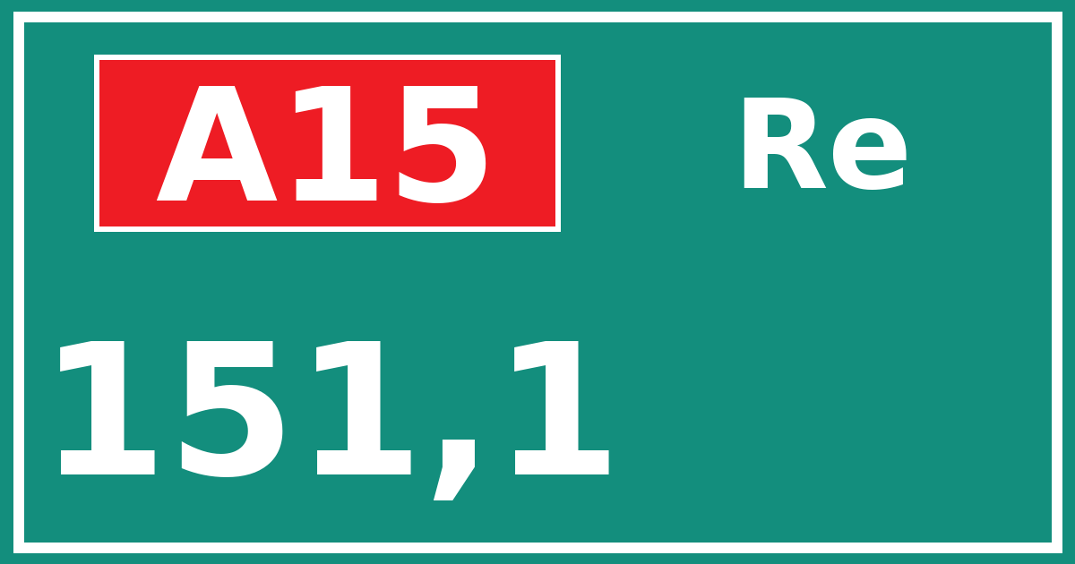 Hectometerbord A15 151,1 zijde Re
