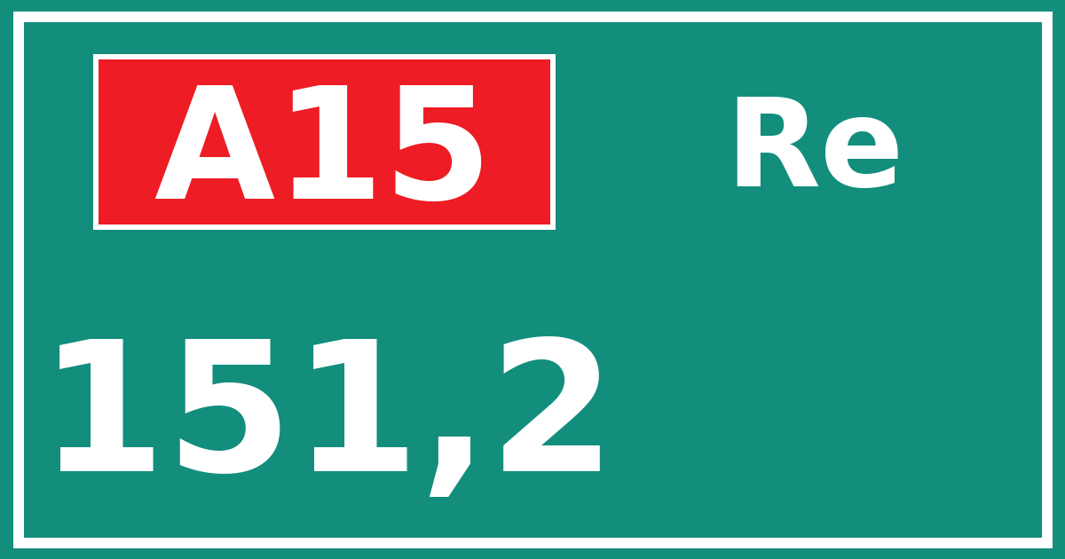 Hectometerbord A15 151,2 zijde Re