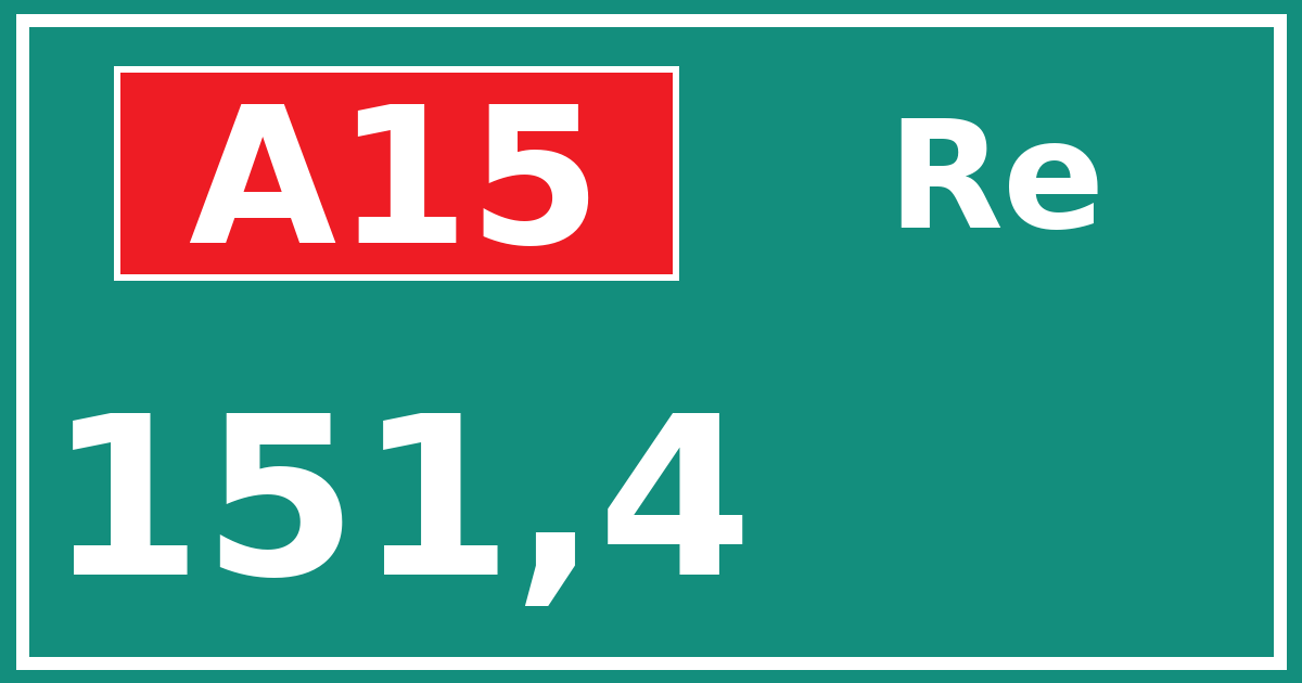 Hectometerbord A15 151,4 zijde Re