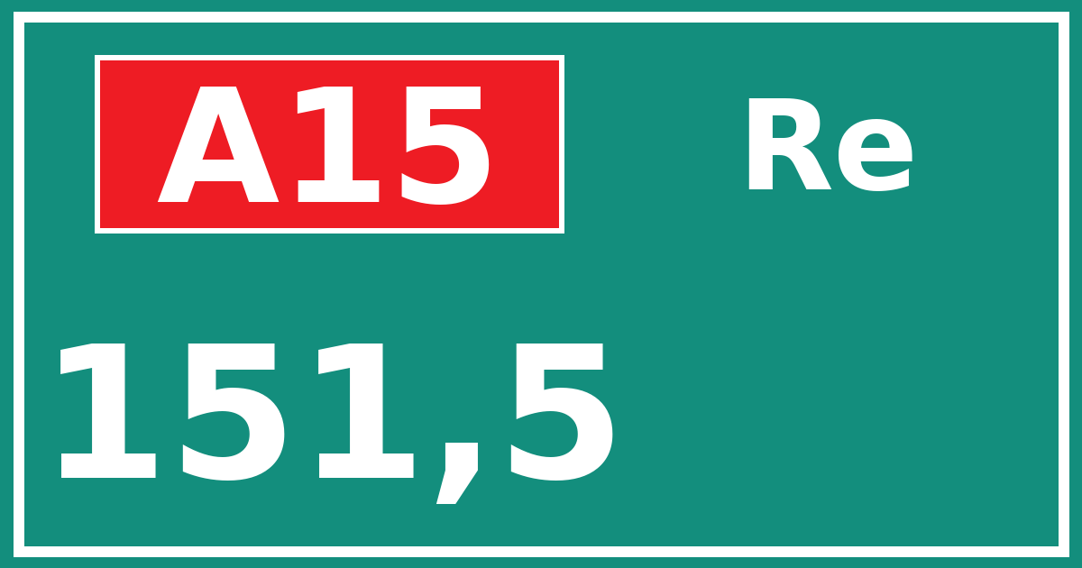 Hectometerbord A15 151,5 zijde Re