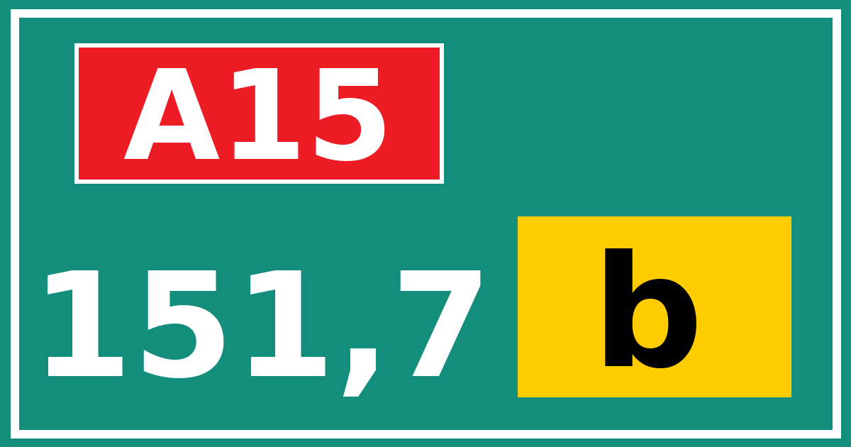 Hectometerbord A15 151,7 letter b