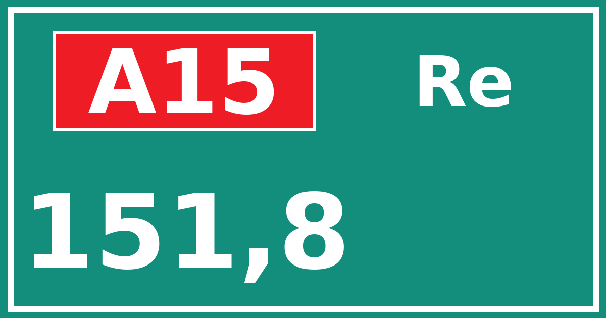 Hectometerbord A15 151,8 zijde Re