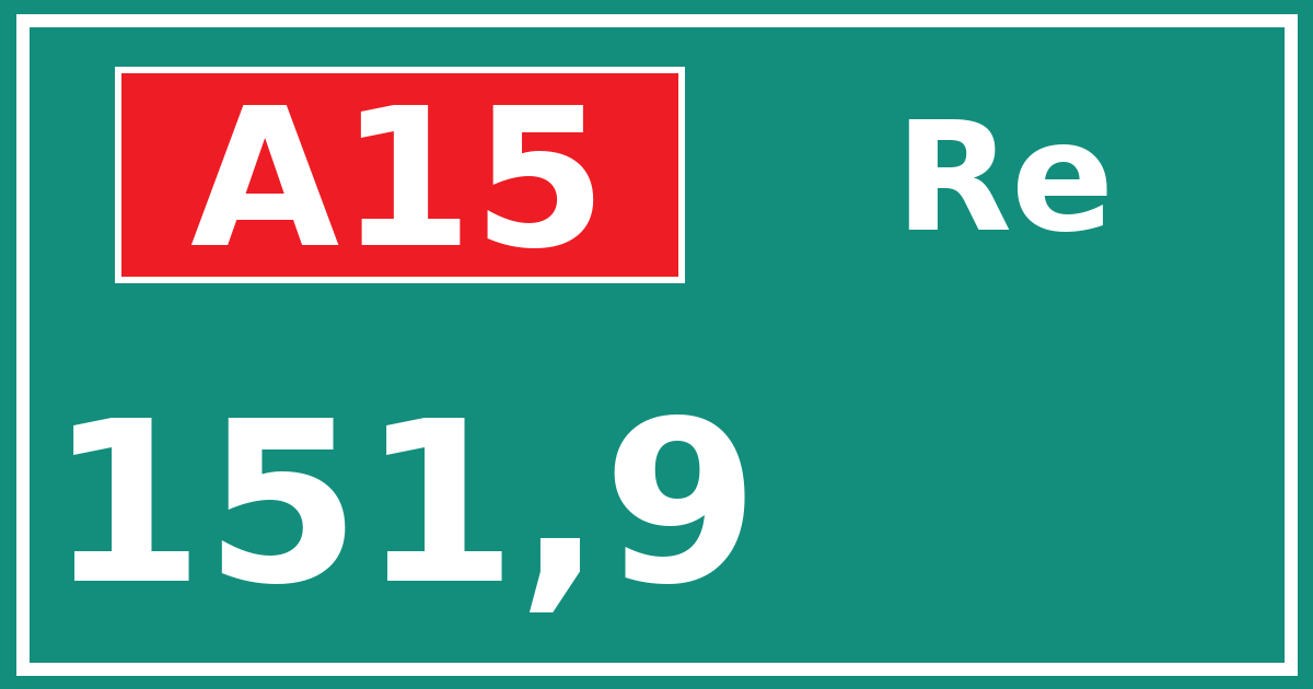 Hectometerbord A15 151,9 zijde Re