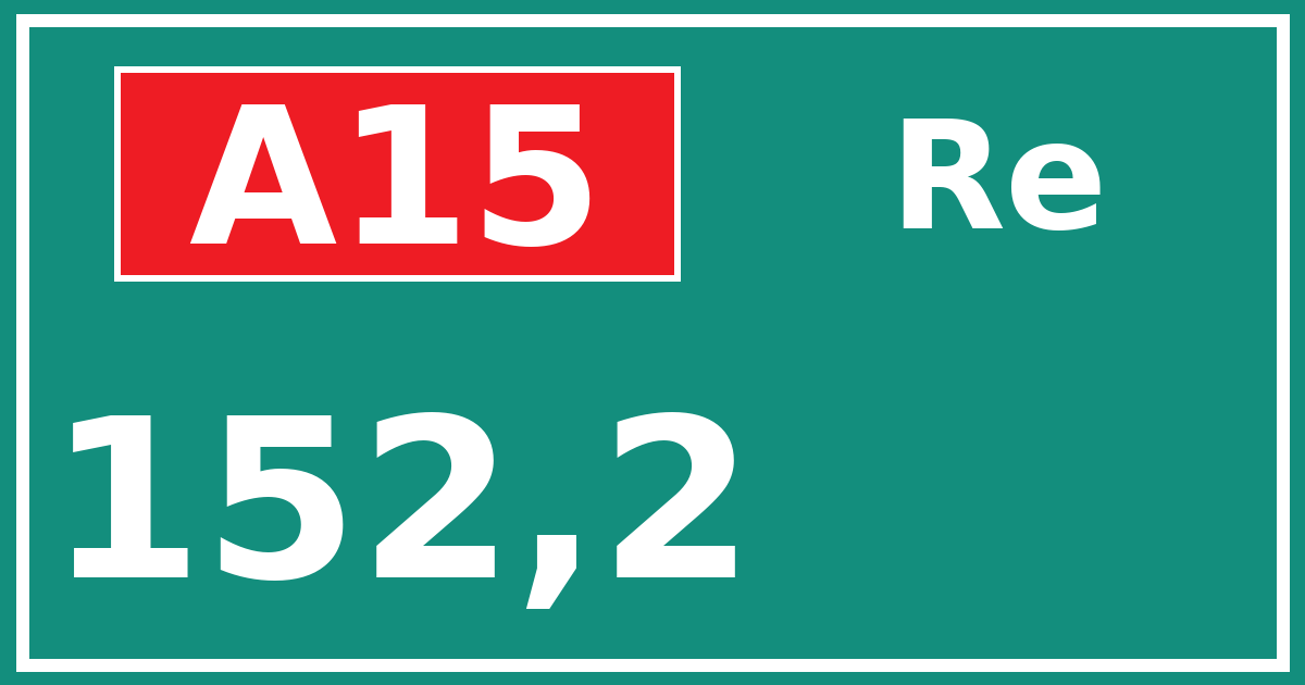 Hectometerbord A15 152,2 zijde Re