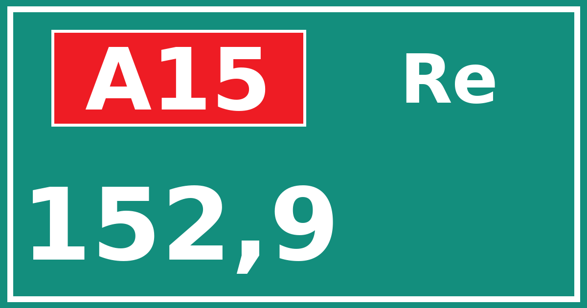 Hectometerbord A15 152,9 zijde Re