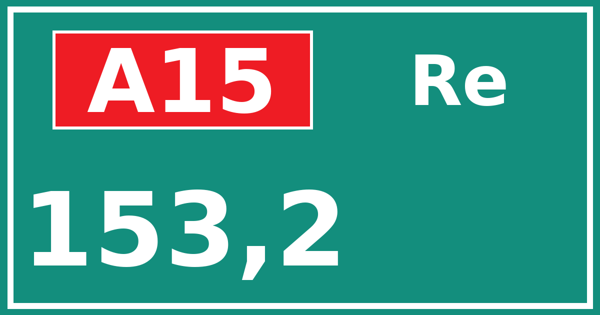 Hectometerbord A15 153,2 zijde Re
