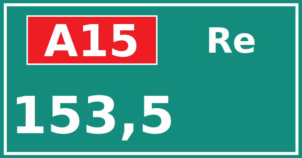Hectometerbord A15 153,5 zijde Re