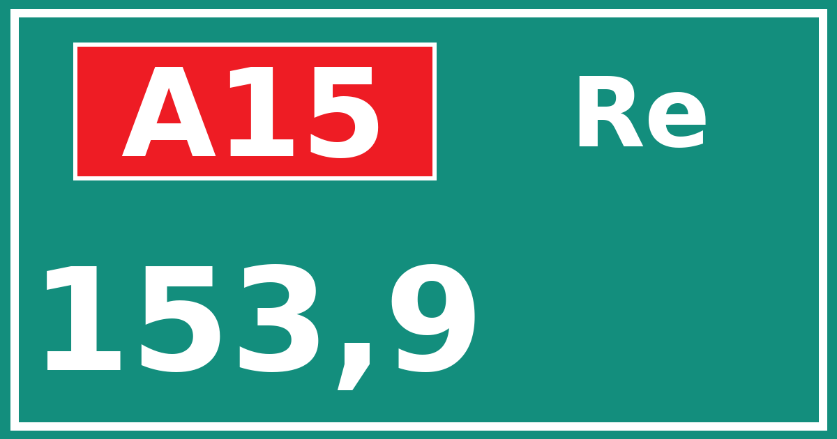 Hectometerbord A15 153,9 zijde Re