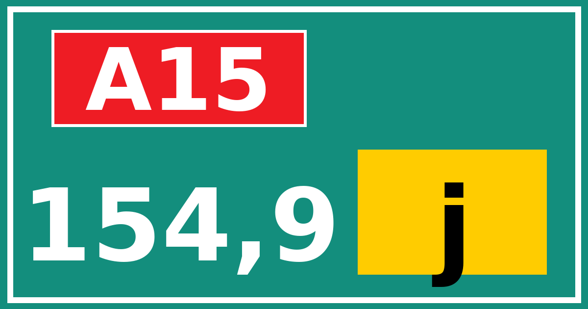 Hectometerbord A15 154,9 letter j