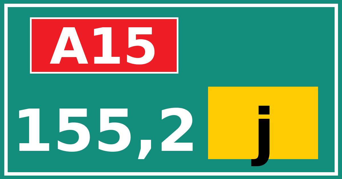 Hectometerbord A15 155,2 letter j