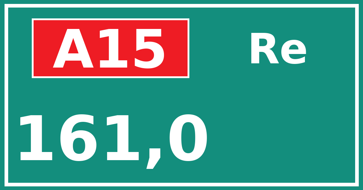 Hectometerbord A15 161,0 zijde Re