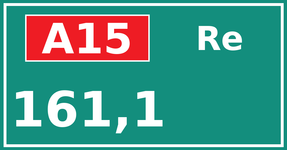 Hectometerbord A15 161,1 zijde Re