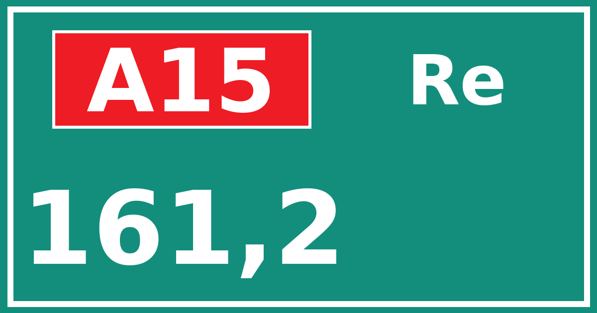Hectometerbord A15 161,2 zijde Re
