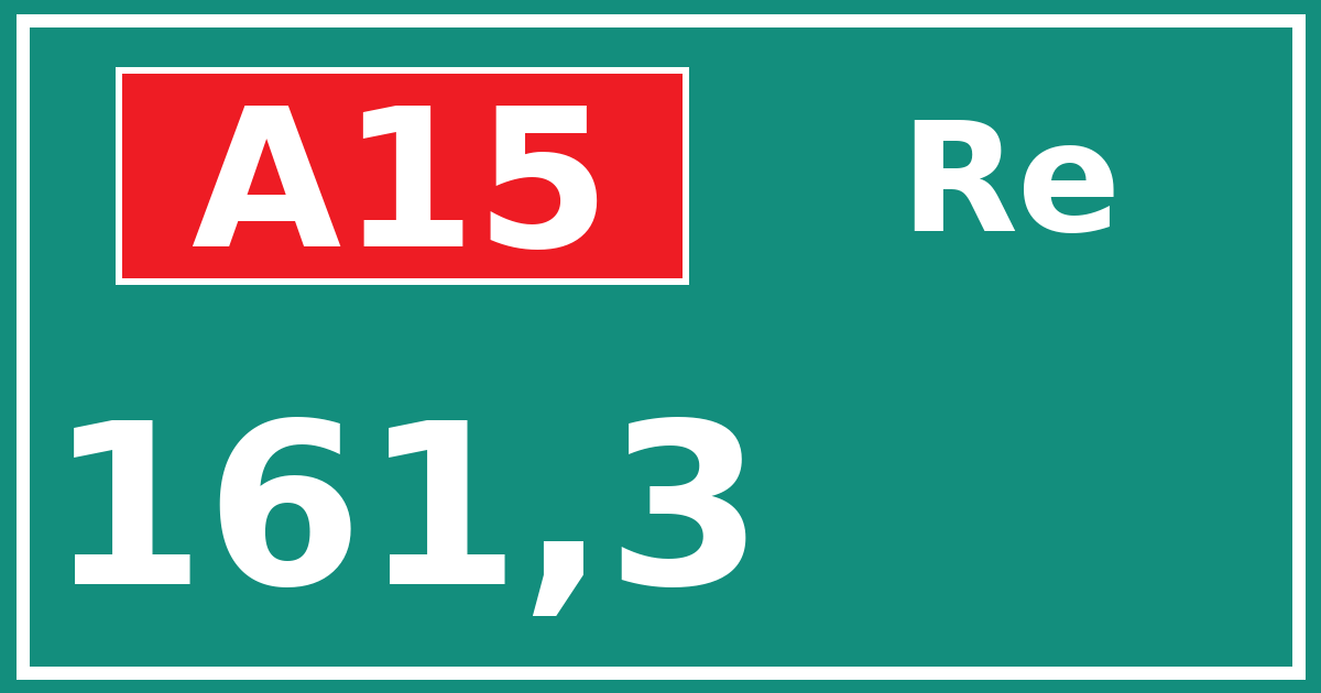 Hectometerbord A15 161,3 zijde Re
