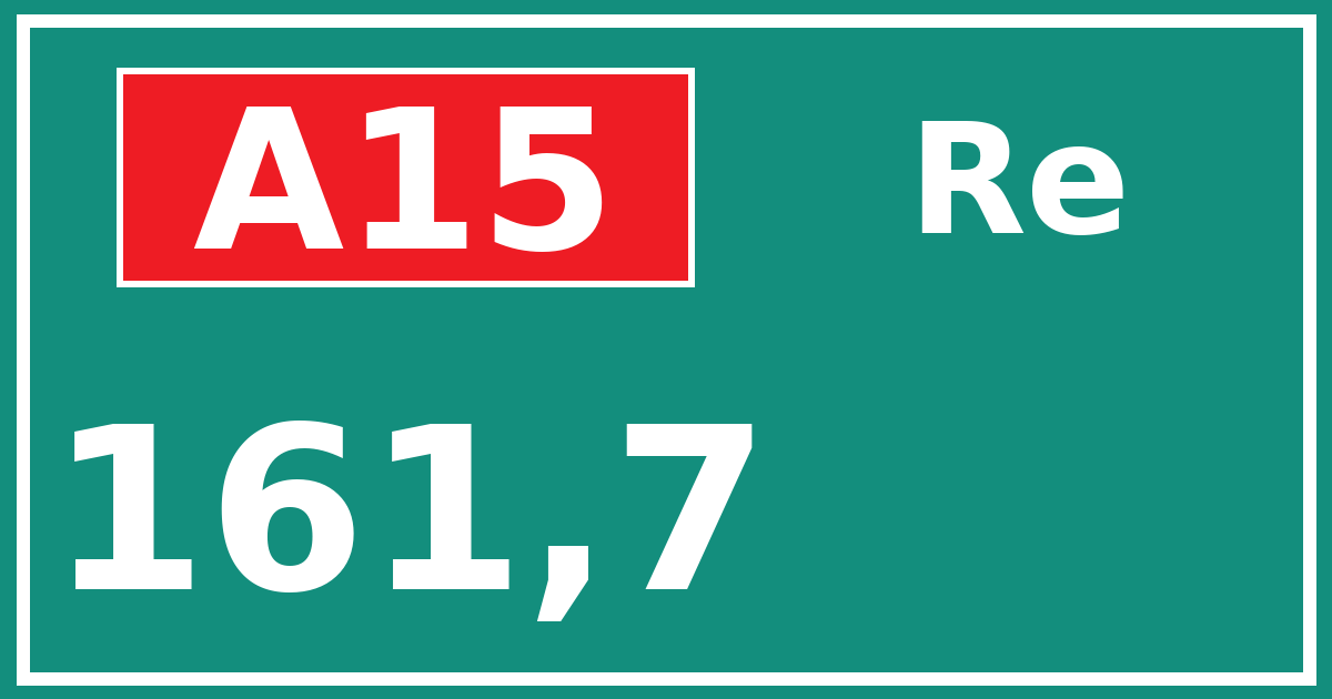Hectometerbord A15 161,7 zijde Re