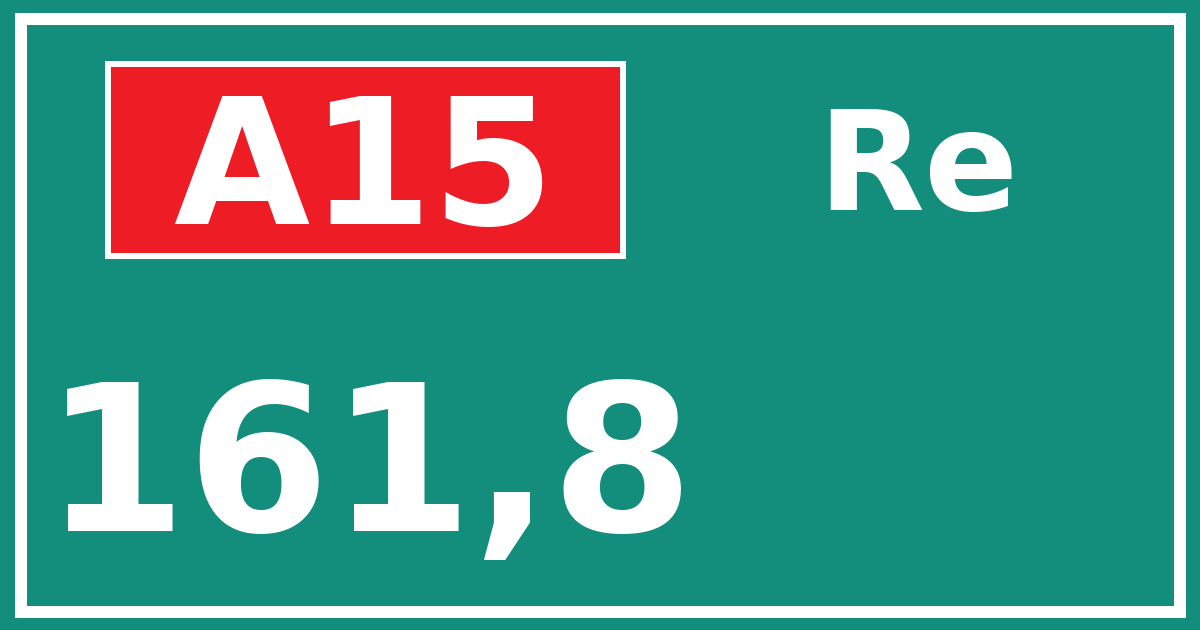 Hectometerbord A15 161,8 zijde Re