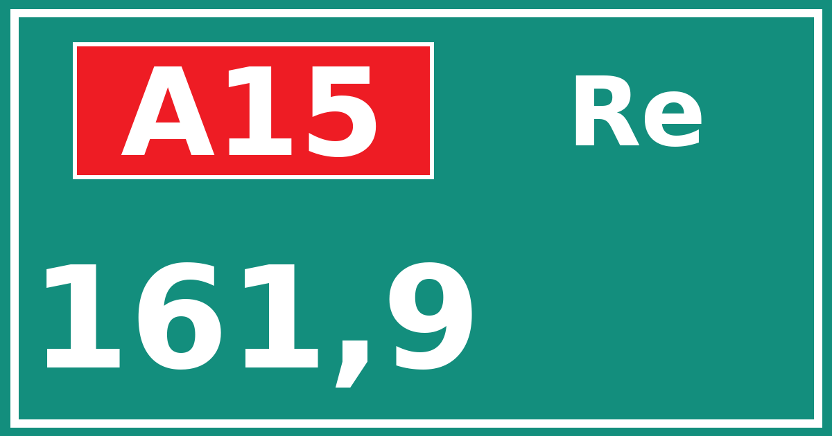 Hectometerbord A15 161,9 zijde Re