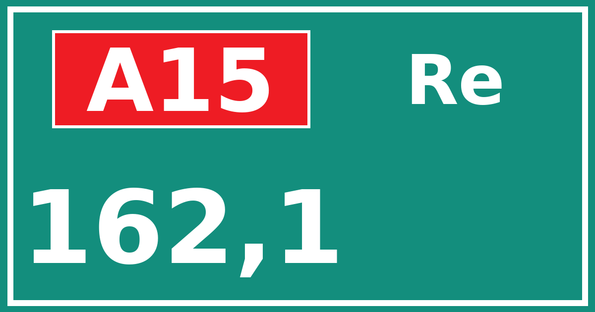 Hectometerbord A15 162,1 zijde Re