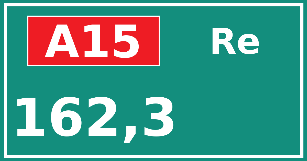 Hectometerbord A15 162,3 zijde Re