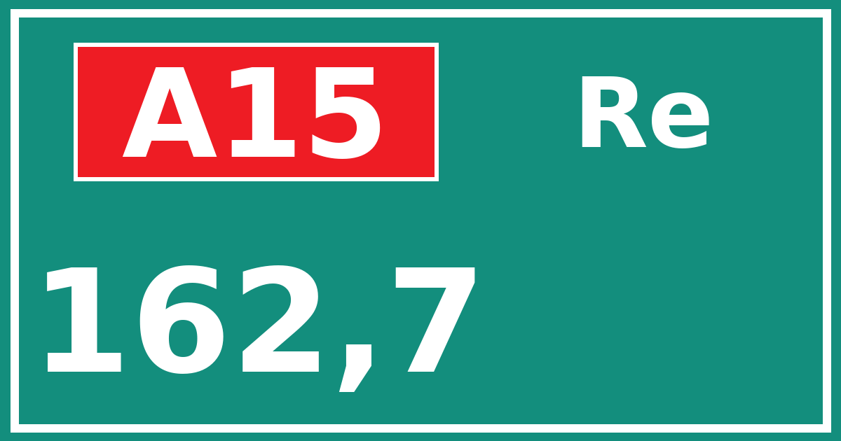 Hectometerbord A15 162,7 zijde Re