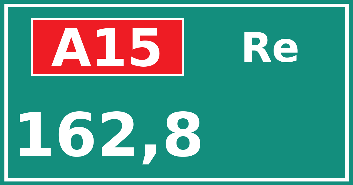 Hectometerbord A15 162,8 zijde Re